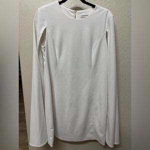 Calvin Klein White Cape Dress